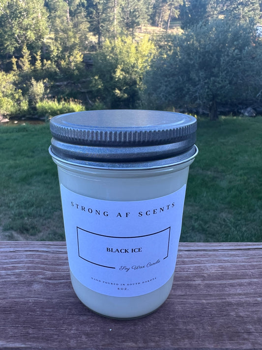 Black Ice (type)  Soy Candle ~ 8 oz